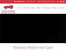 Tablet Screenshot of haircutsonwheels.ca